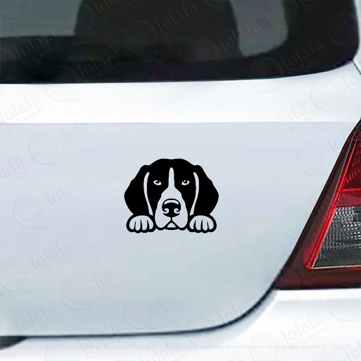 Adesivo Carro Moto Vidro Cachorro Raça Beagle Espiando Mod:4348