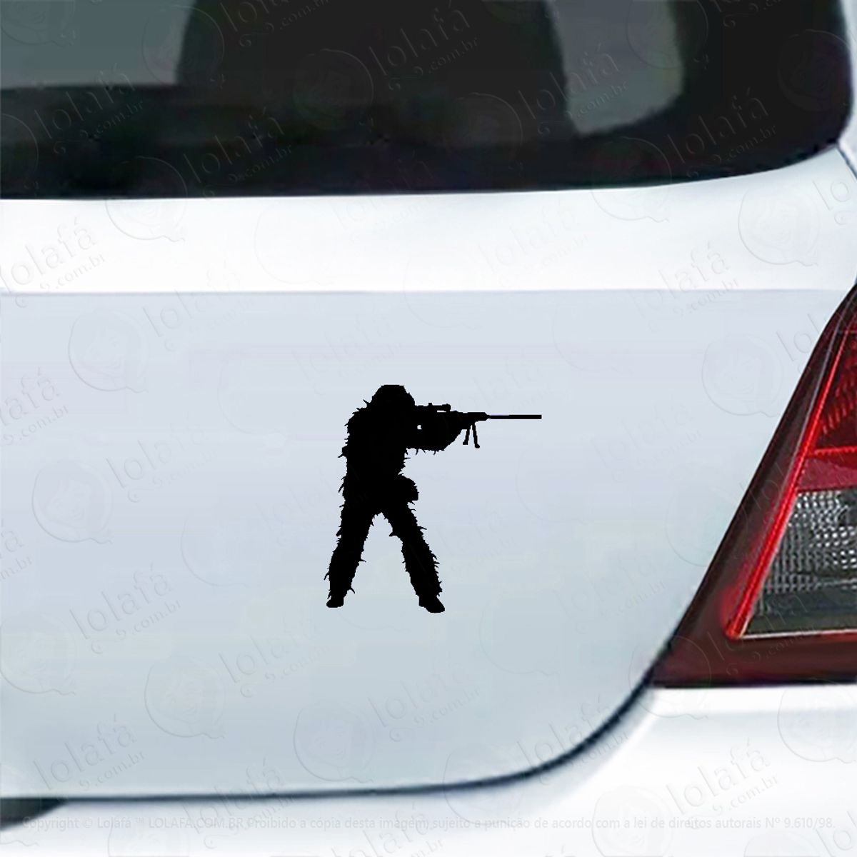 Adesivo Carro Moto Vidro Sniper Guile Airsoft Atirador Rifle Mod:4360