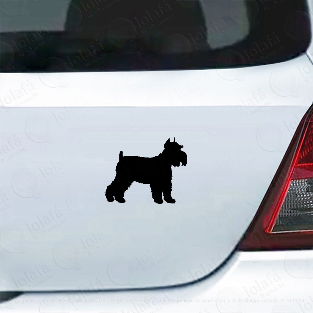 Adesivo Carro Moto Vidro Cachorro Schnauzer Mod:4368