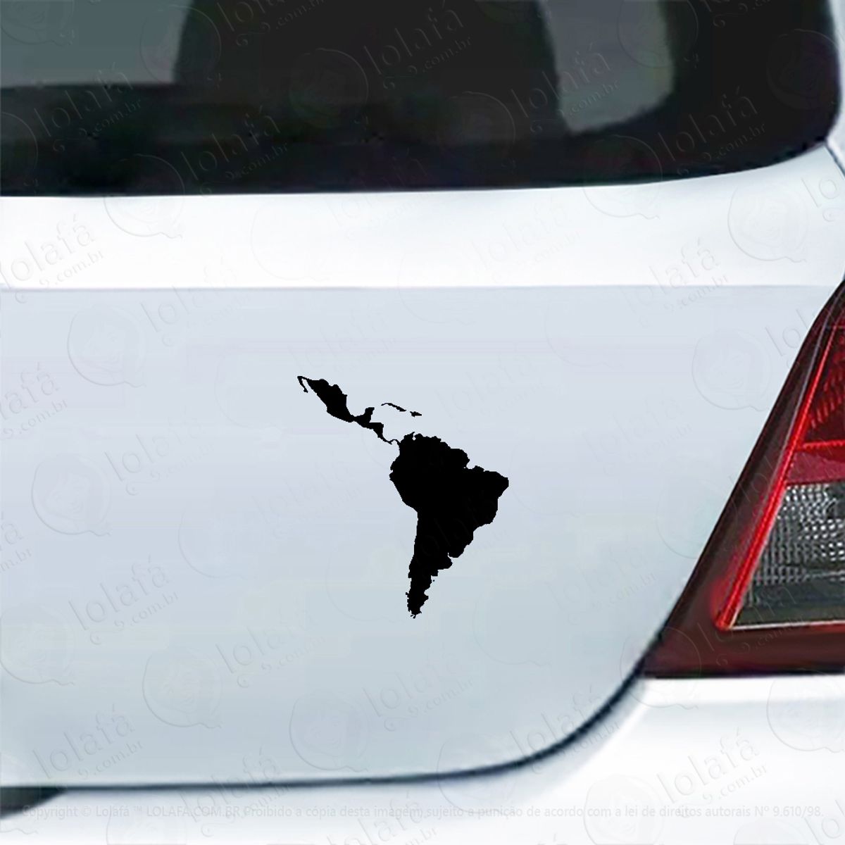 Adesivo Carro Moto Vidro Mapa América Latina Mod:4372