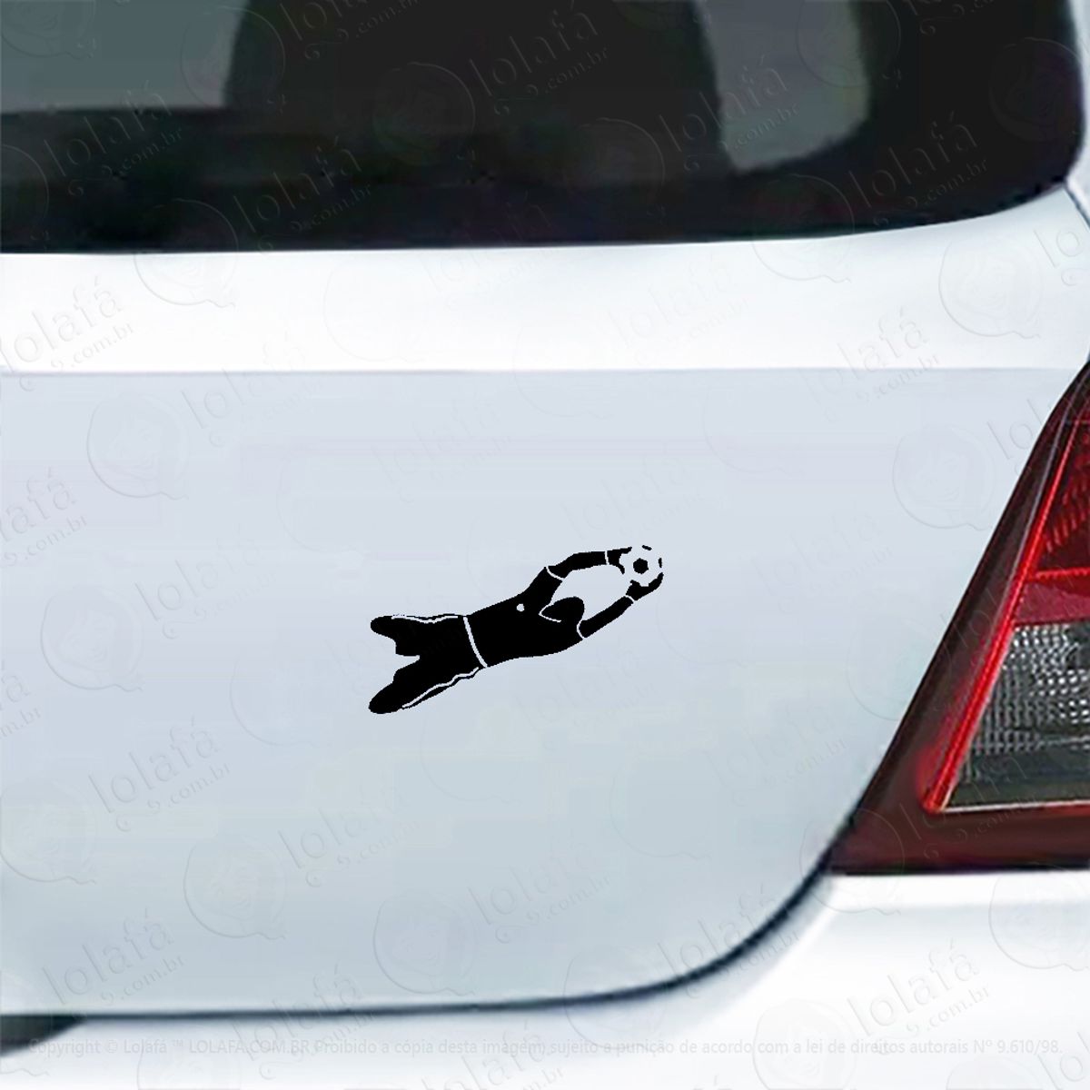 Adesivo Carro Moto Vidro Futebol Goleiro Defendendo Bola Mod:4401
