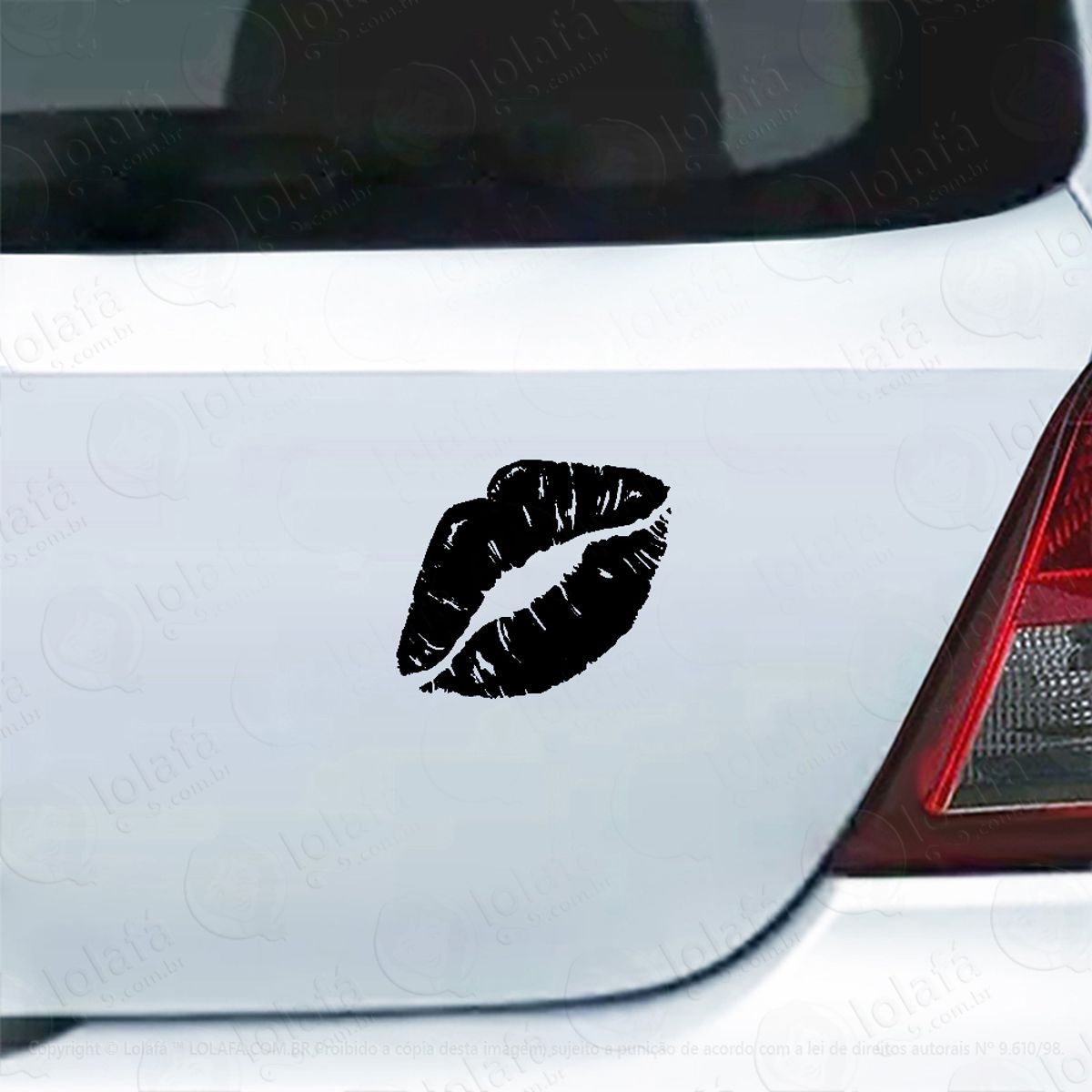 Adesivo Carro Moto Vidro Mulher Lábios Beijo Boca Batom Mod:4406