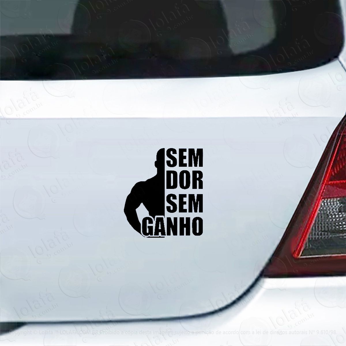 Adesivo Carro Moto Vidro Musculação Sem Dor Sem Ganho Mod:4408