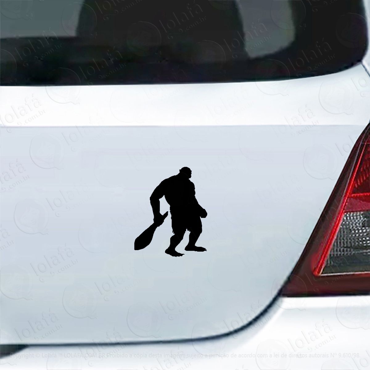 Adesivo Para Carro Troll Ogro Com Porrete Mod:4412