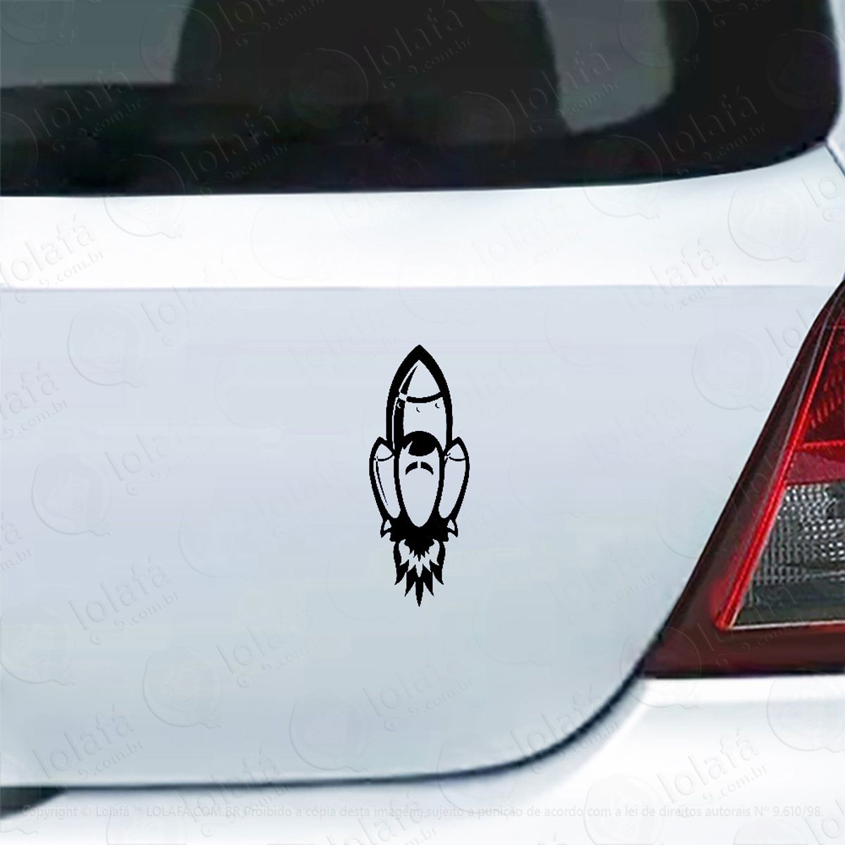 Adesivo Carro Moto Vidro Foguete Com Ônibus Espacial Mod:4417