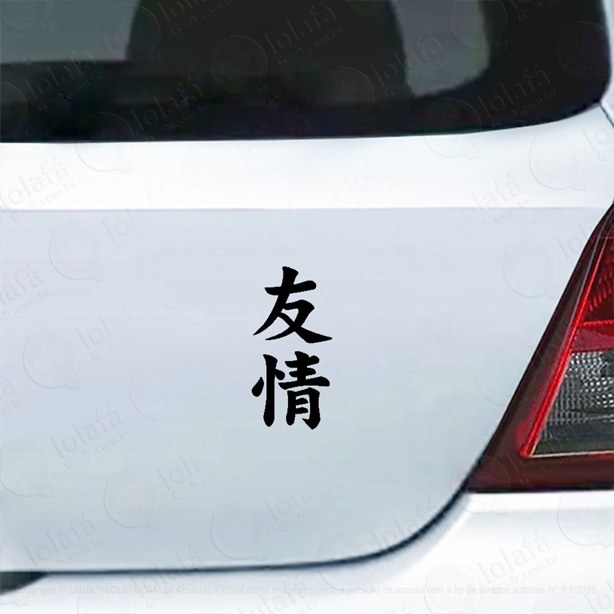 Adesivo Carro Moto Vidro Amizade Kanji Japonês Mod:4439