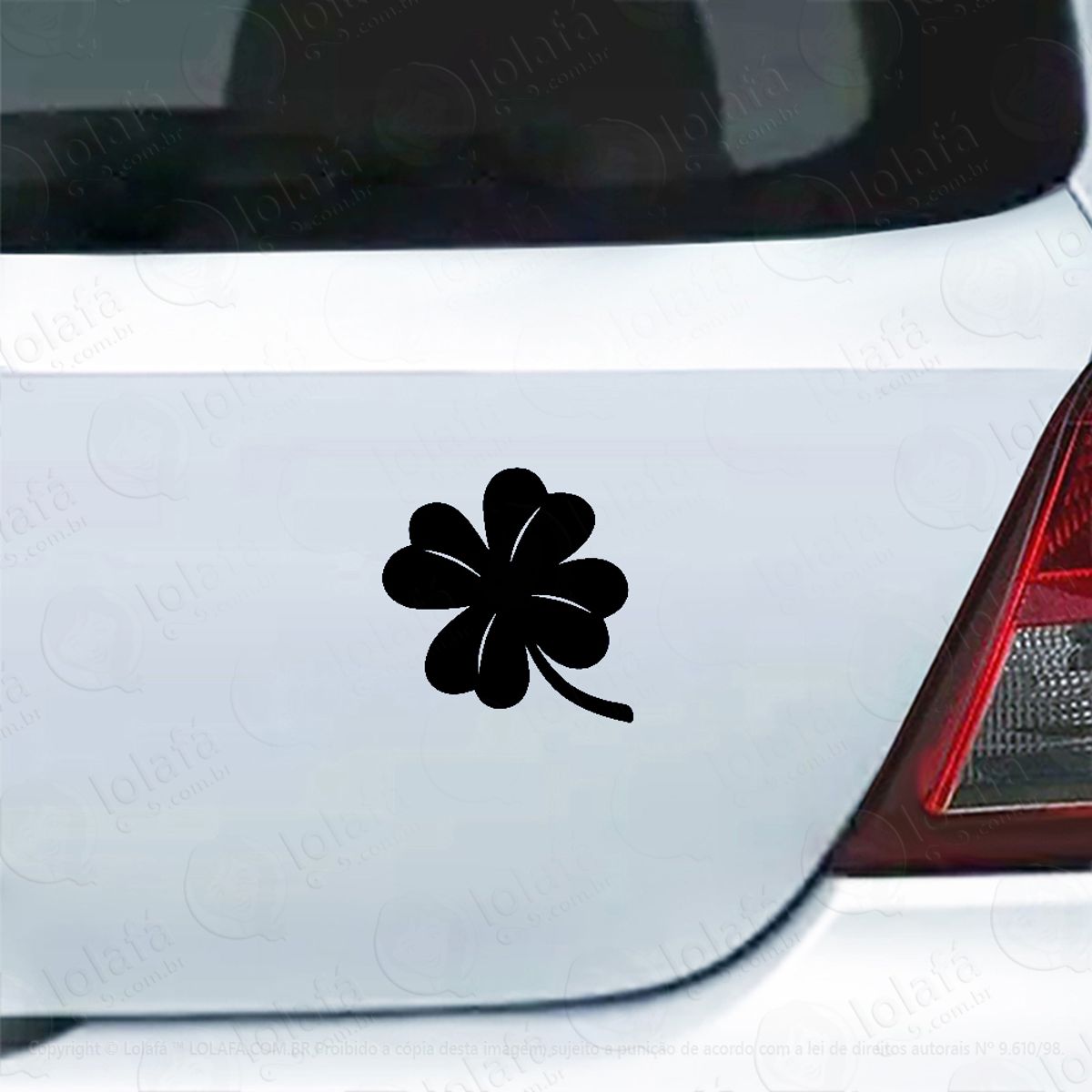 Adesivo Carro Moto Vidro Sorte Trevo 4 Folhas Fortuna Mod:4446