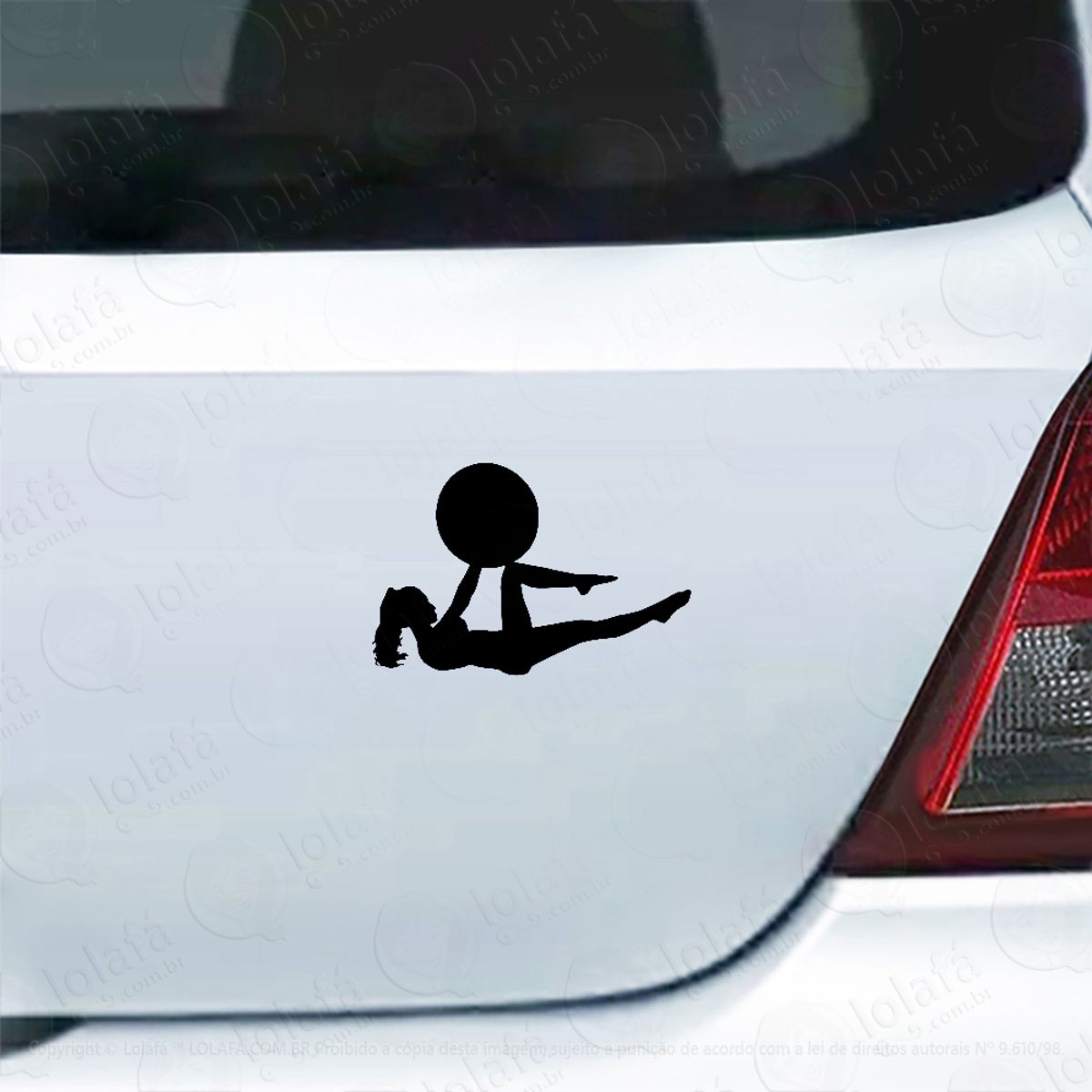 Adesivo Carro Moto Vidro Pilates Com Bola Mod:4447