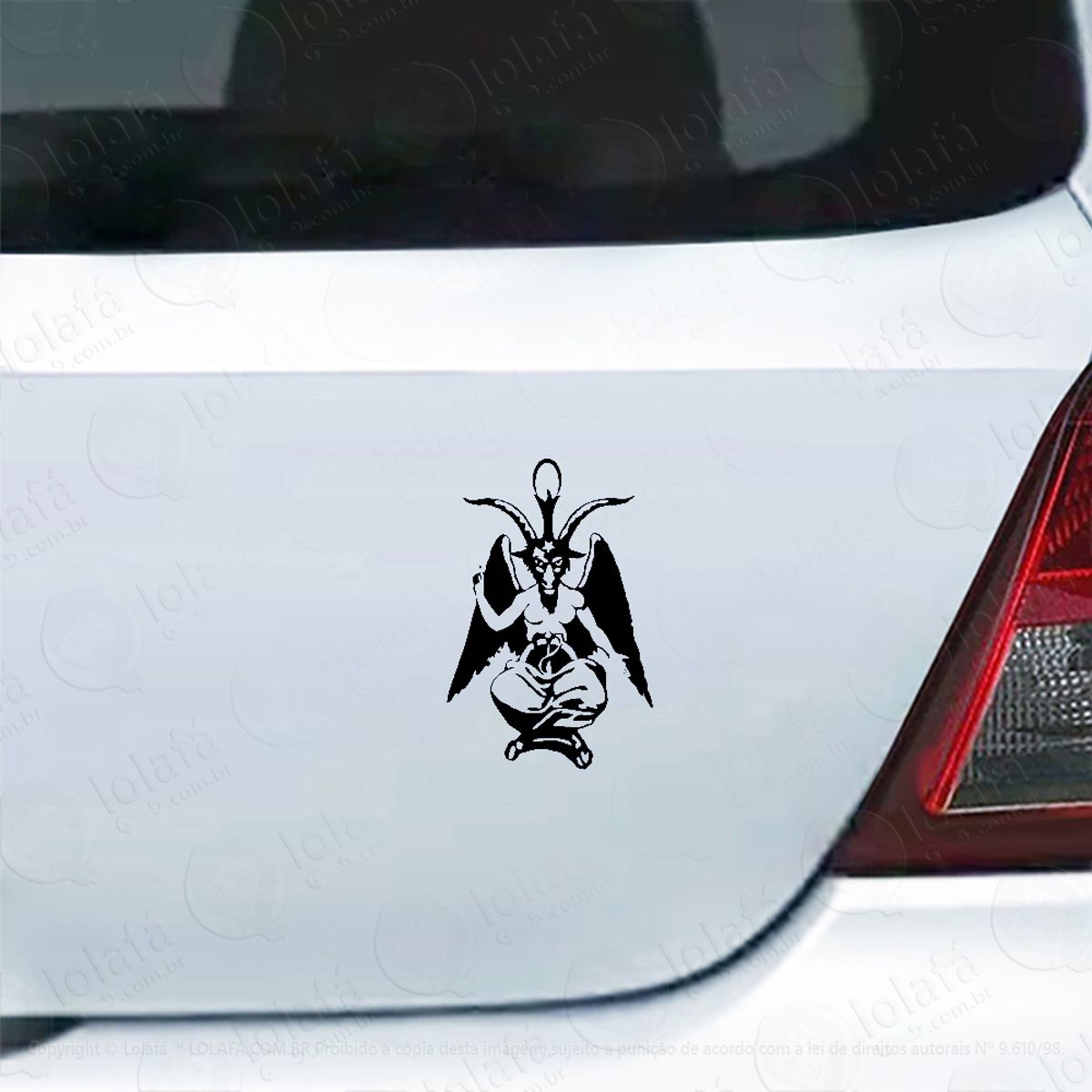 Adesivo Para Carro Demônio Baphomet Mod:4478