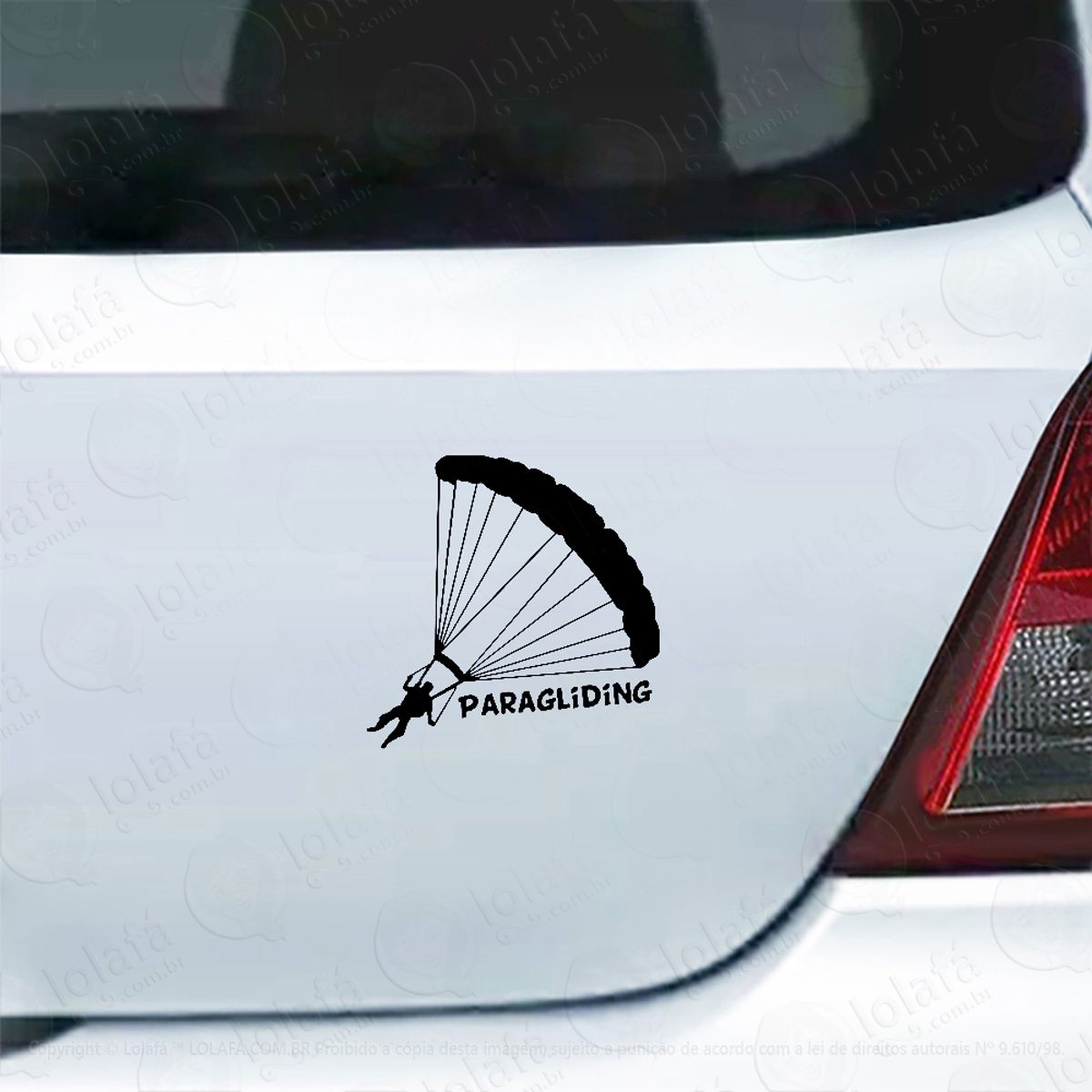Adesivo Carro Moto Vidro Paraglide Parapente Paraglider Mod:4489