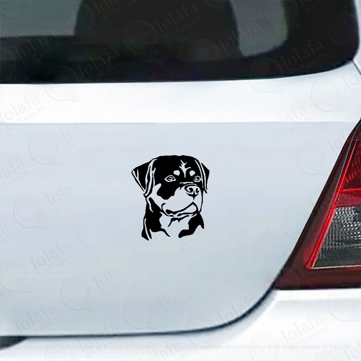 Adesivo Para Carro Cachorro Raça Rottweiler Mod:4494