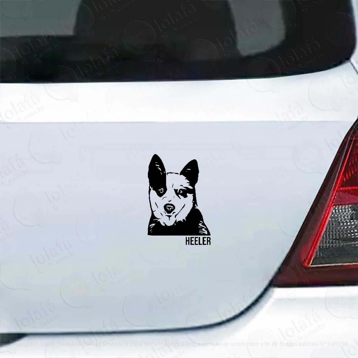 Adesivo Para Carro Blue Red Heeler Boiadeiro Australiano Mod:4499