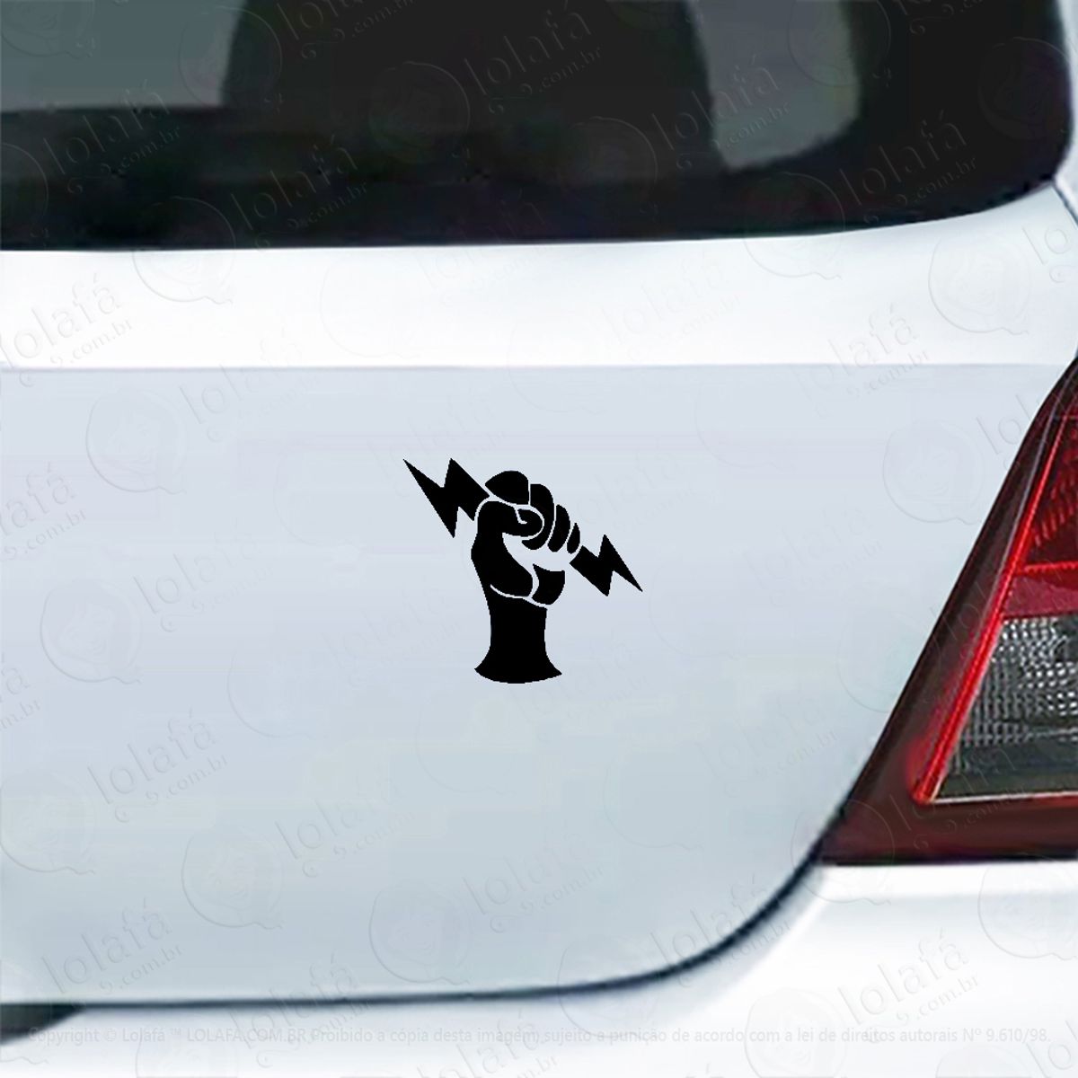 Adesivo Carro Moto Vidro Deus Trovão Zeus Mão Raio Mod:4562
