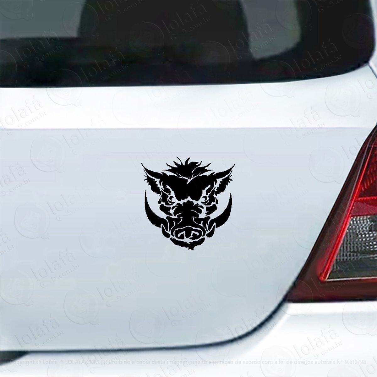 Adesivo Carro Moto Vidro Porco Selvagem Porcão Javali Mod:4563