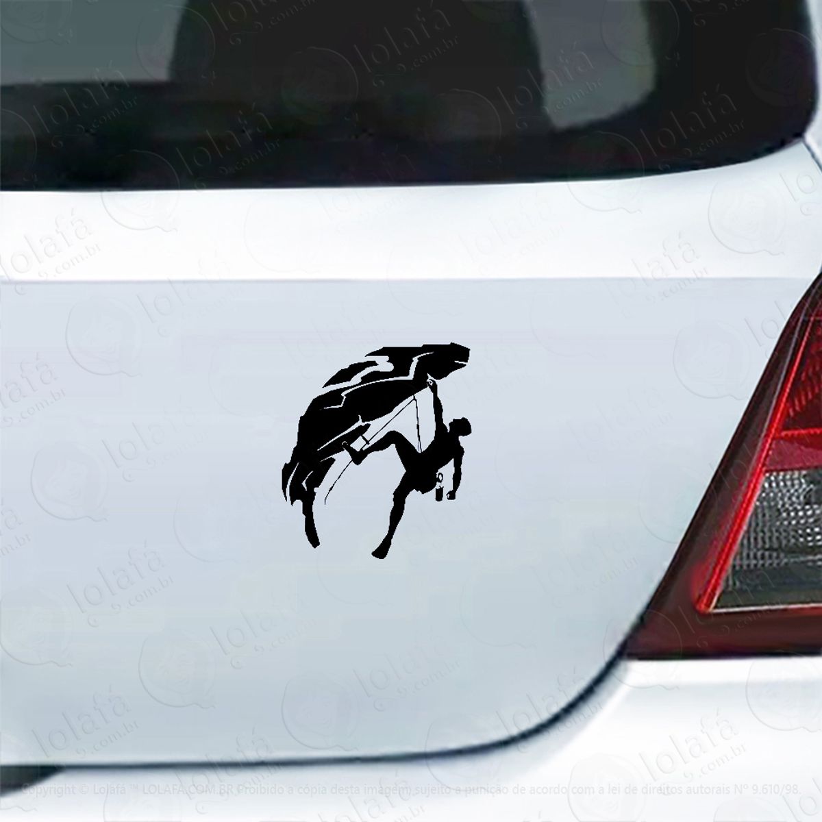 Adesivo Carro Moto Vidro Homem Praticando Escalada Rapel Mod:4569