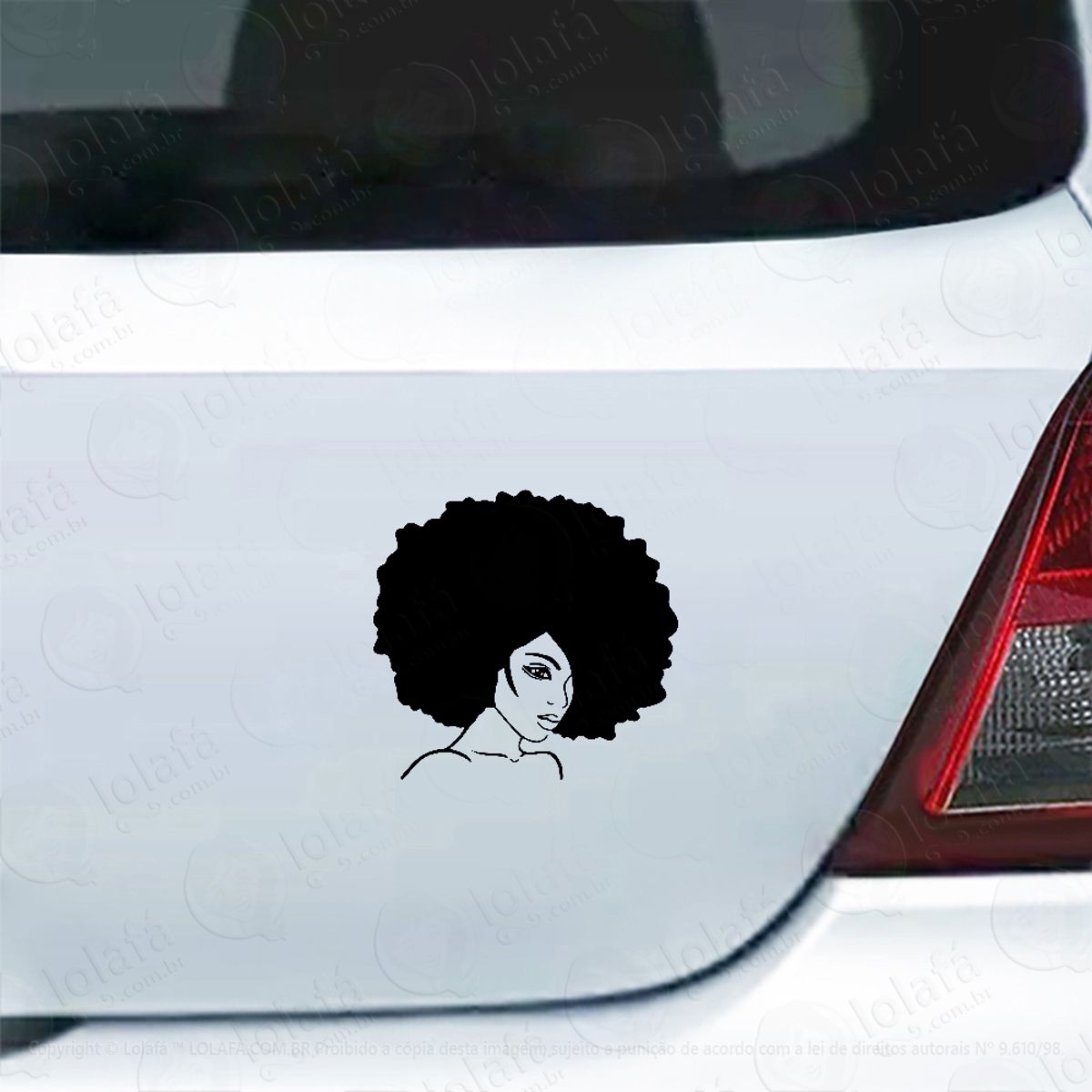 Adesivo Carro Moto Vidro Mulher Cabelo Black Power Mod:4581