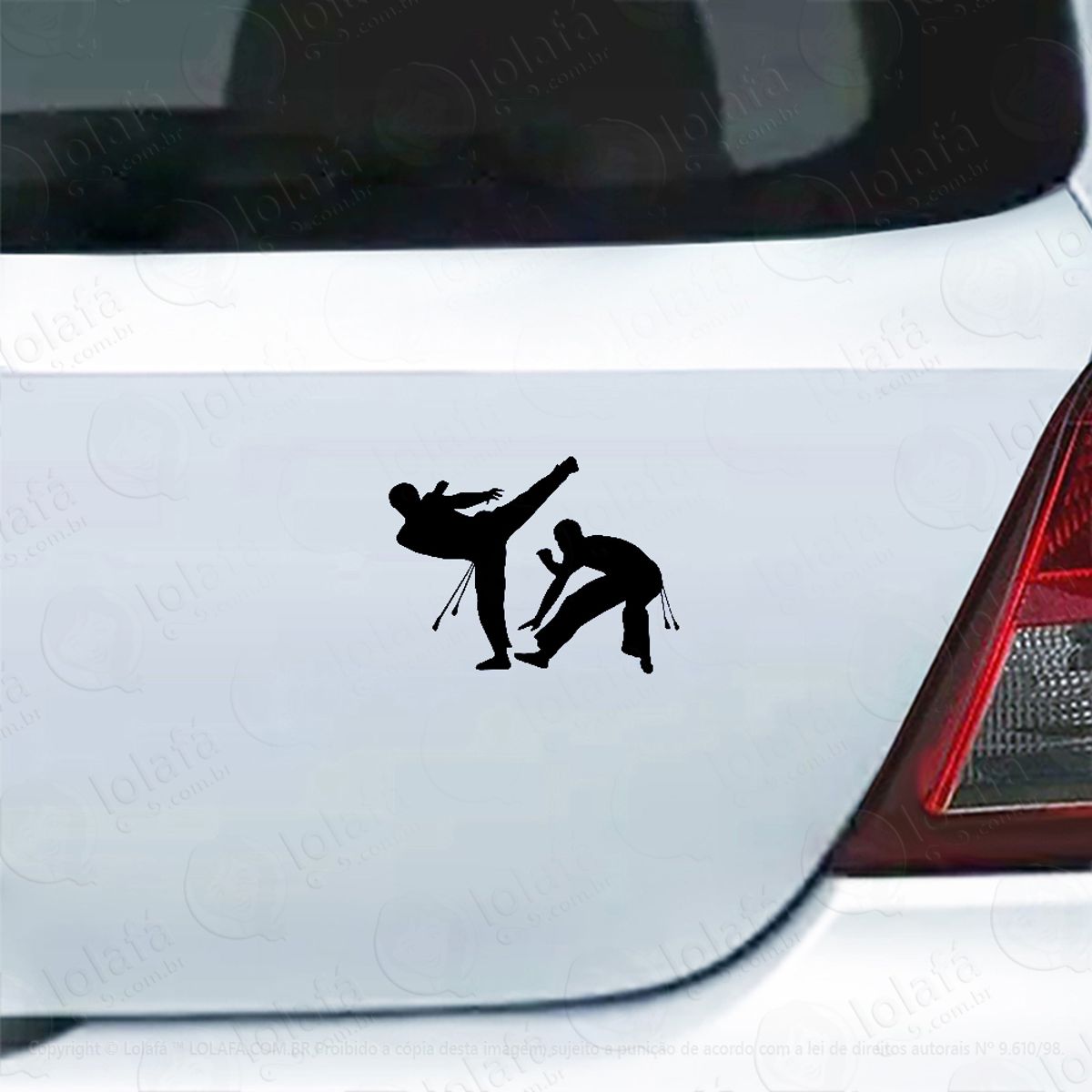 Adesivo Carro Moto Vidro Jogando Capoeira Luta Esporte Mod:4624