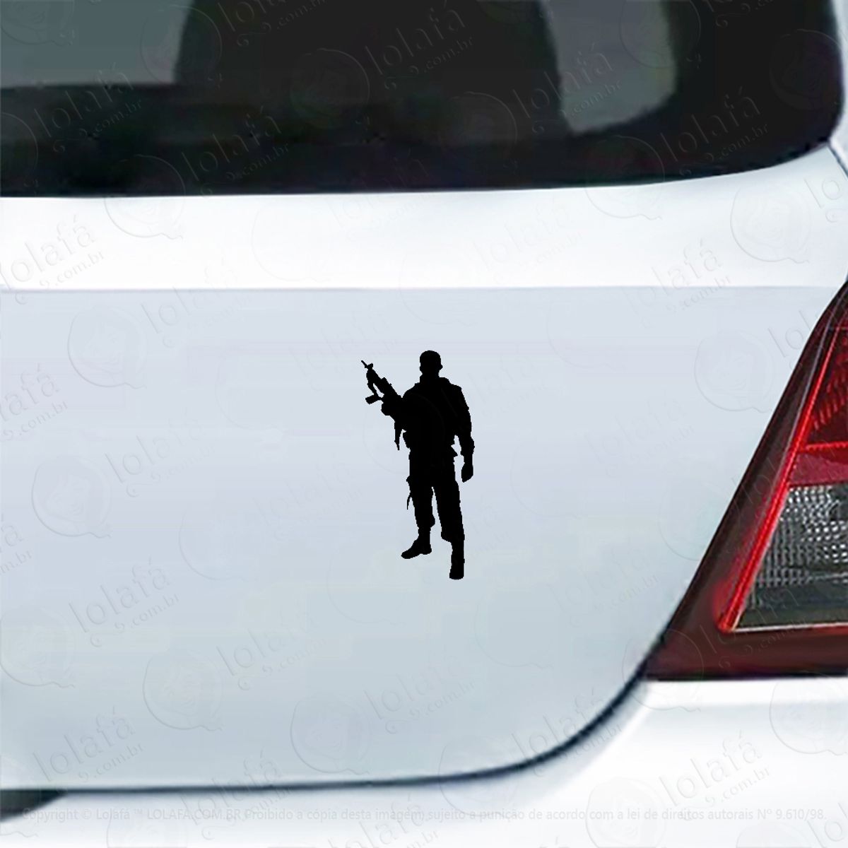 Adesivo Carro Moto Vidro Soldado Guerra Em Batalha Mod:4641