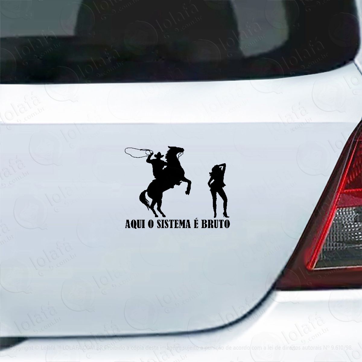 Adesivo Para Carro Cowboy Bruto No Laço Mod:4670