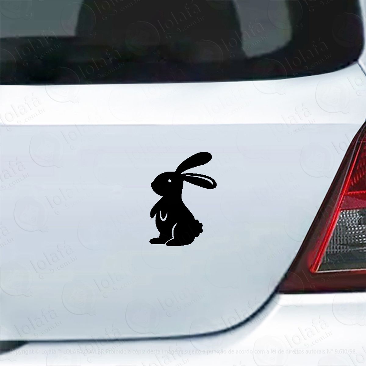 Adesivo Carro Moto Vidro Coelho Bunny Em Pé Mod:4729