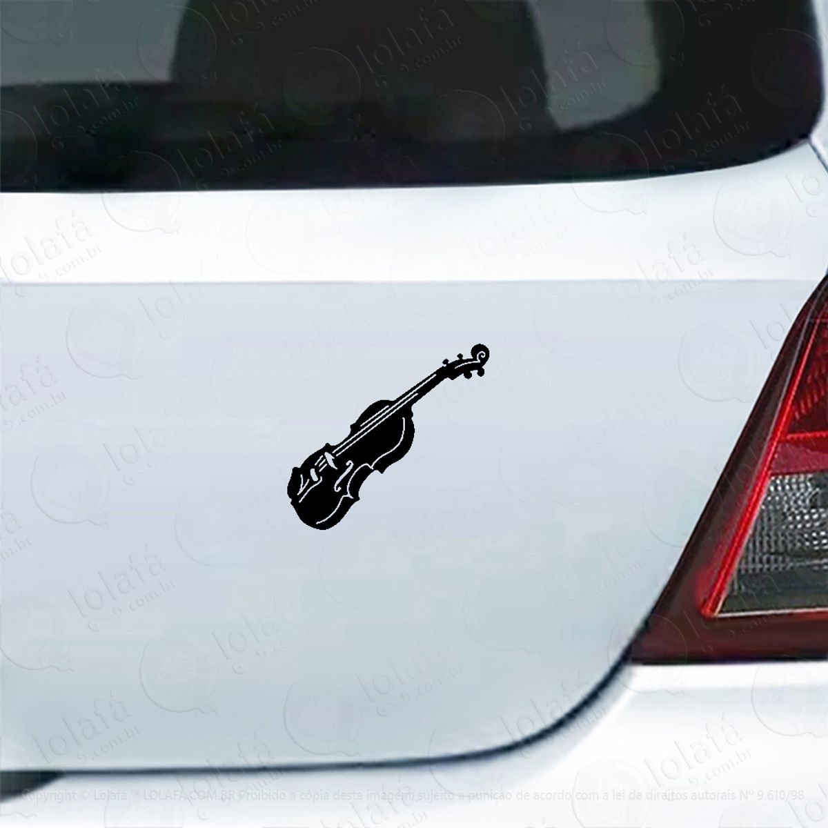 Adesivo Carro Moto Violino Instrumento Musical Violinista Mod:4779
