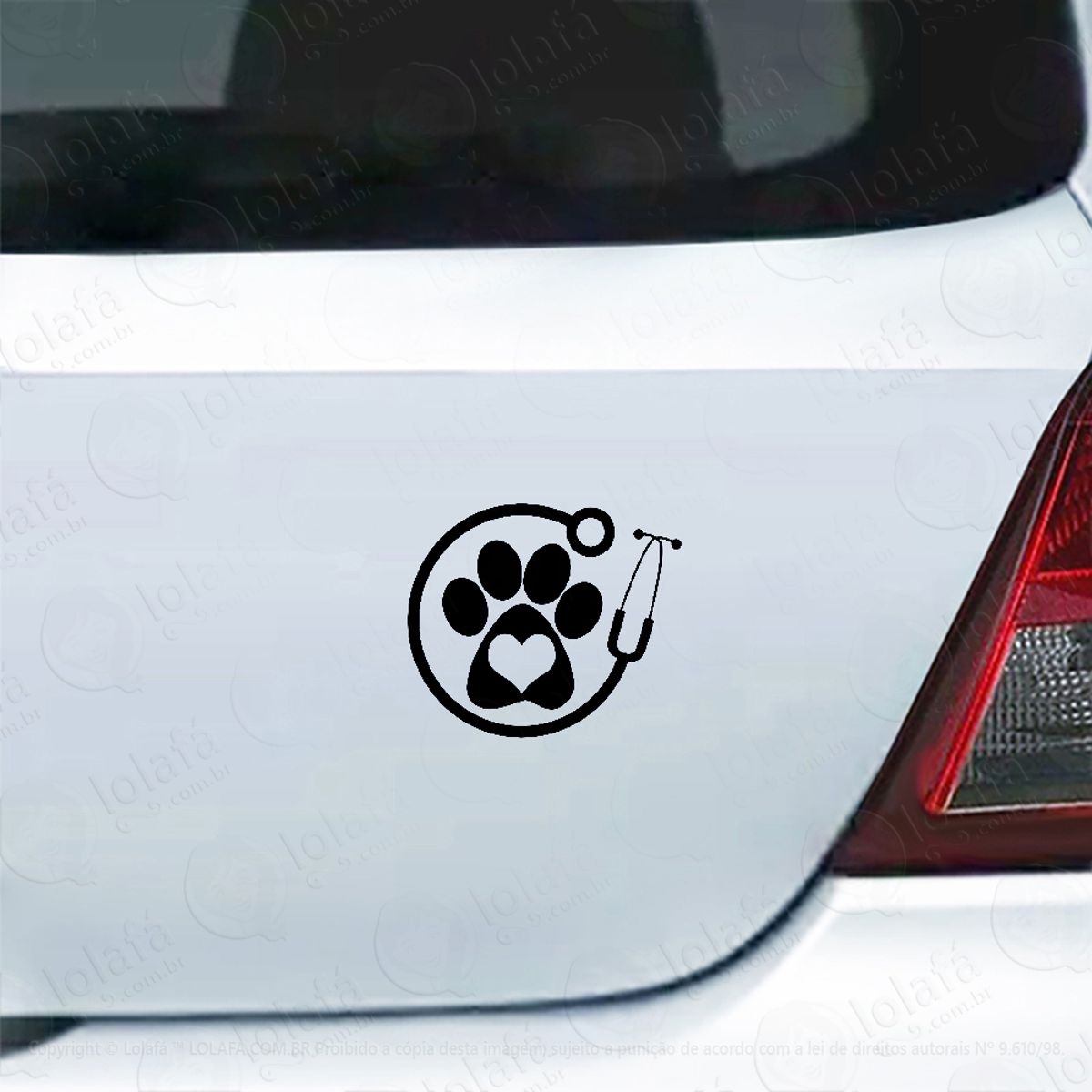 Adesivo Carro Moto Vidro Veterinário Amor Pelos Animais Mod:4782