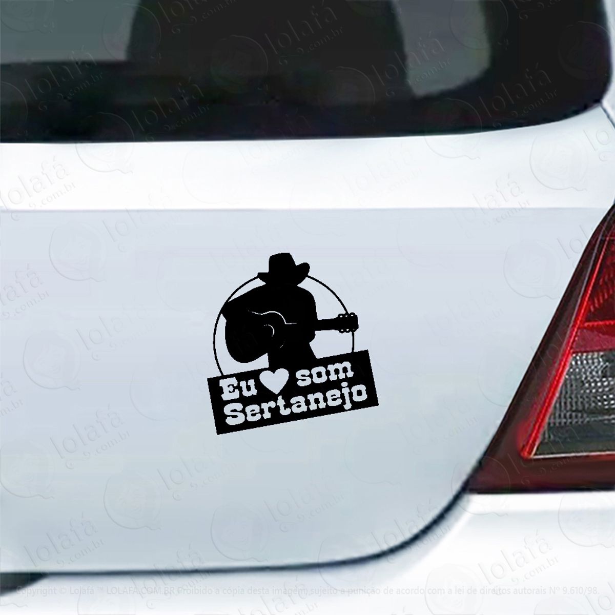 Adesivo De Carro Eu Amo Som Sertanejo Country Mod:4811