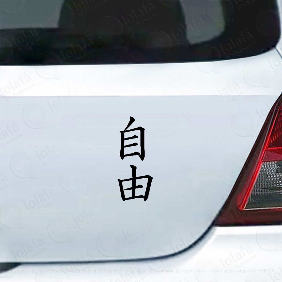 Adesivo Carro Moto Vidro Liberdade Kanji Japonês Mod:4828