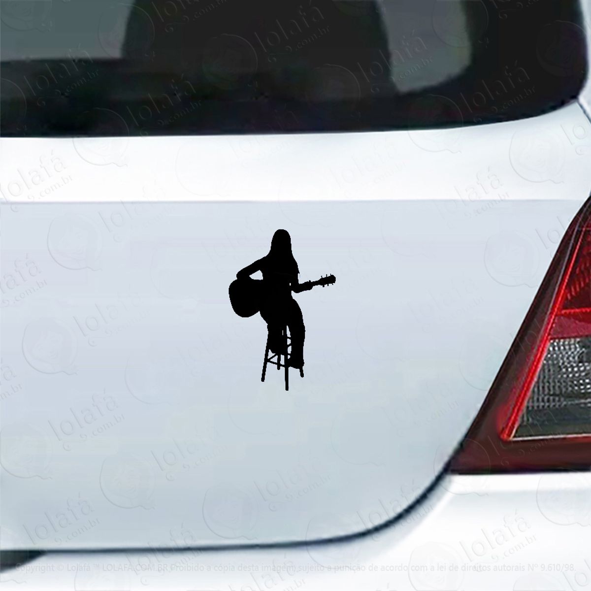 Adesivo De Carro Mulher No Violão Tocando Mod:4848
