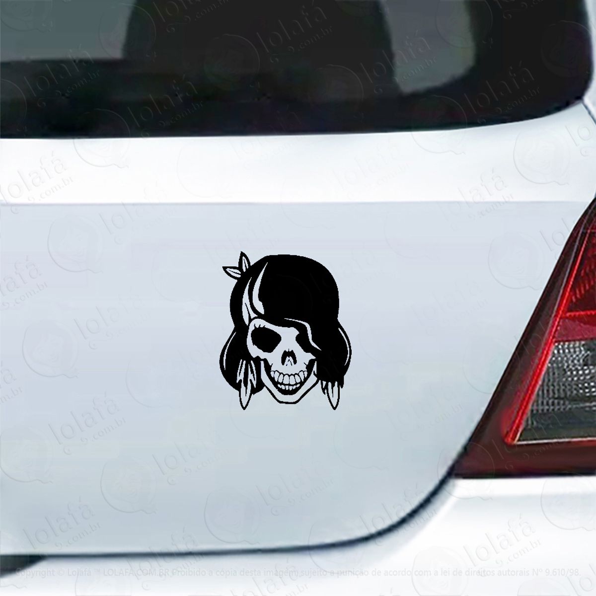 Adesivo Para Carro Caveira Feminina Mod:4864