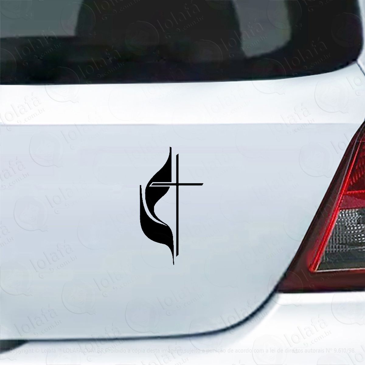 Adesivo De Carro Igreja Metodista Símbolo Mod:4871