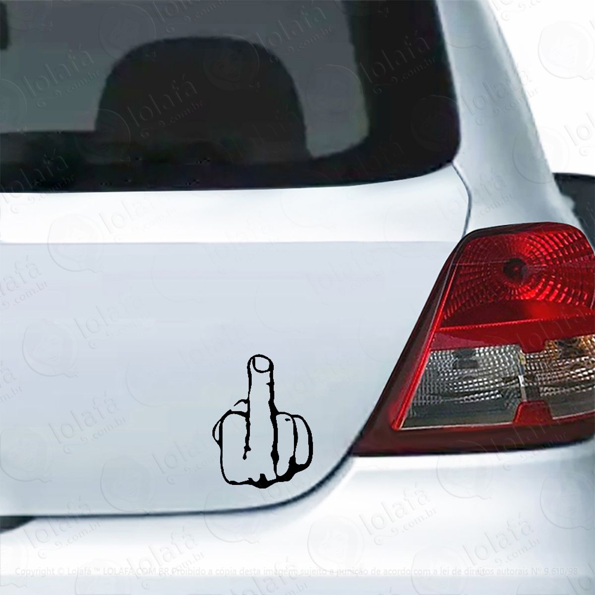 Adesivo Carro Moto Vidro Dedo Do Meio Fuck You Mod:4875