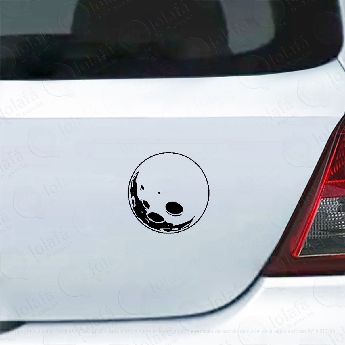 Adesivo Para Carro Silhueta Lua E Crateras Mod:4878