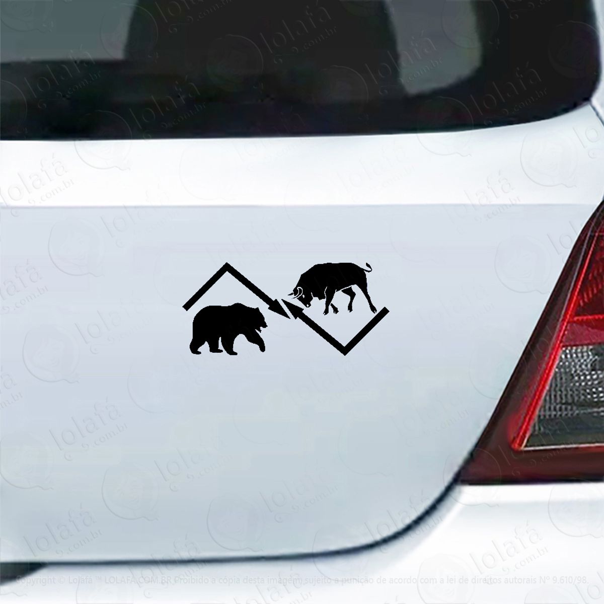 Adesivo Carro Moto Vidro Bull Vs Bear Bolsa De Valores Mod:4896