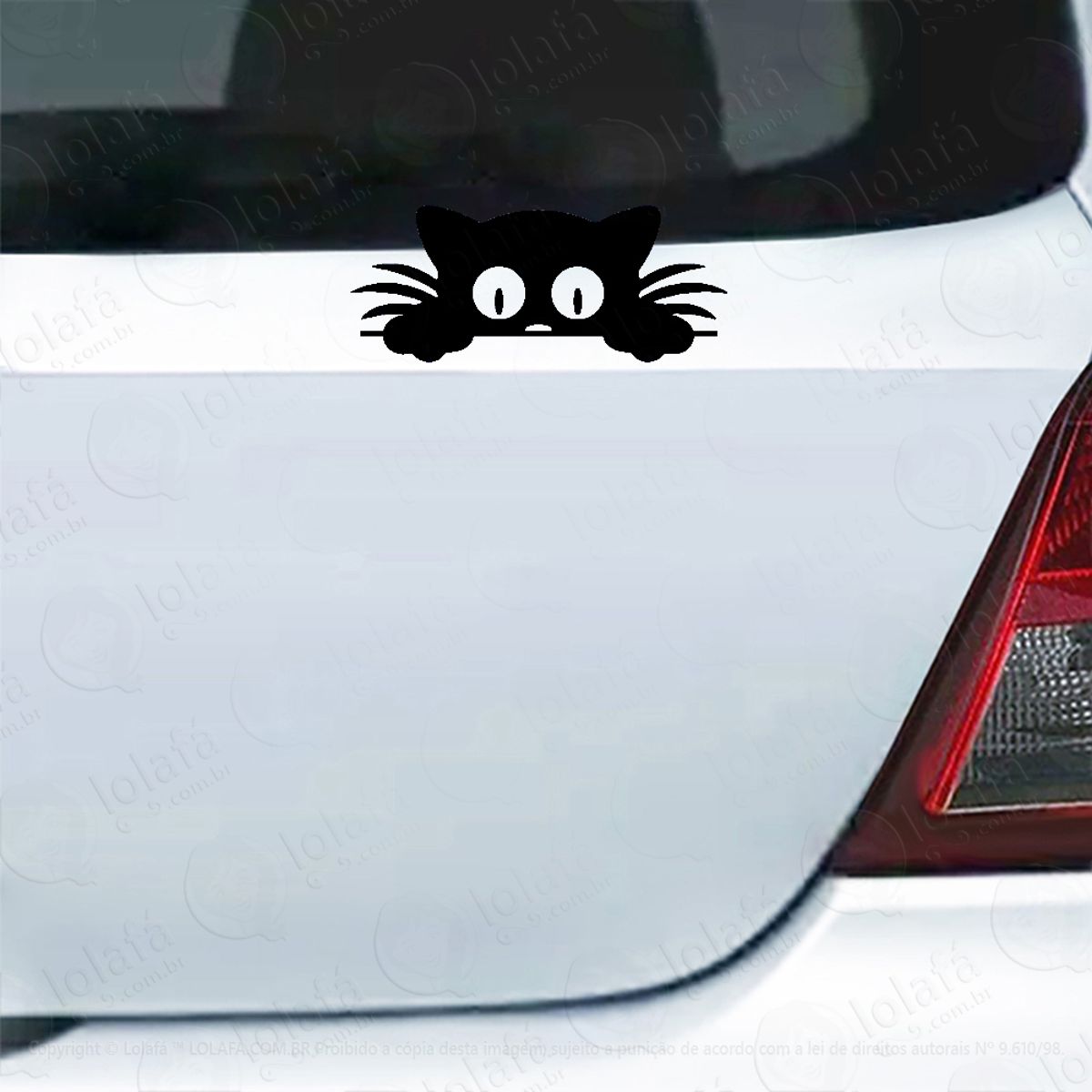 Adesivo De Carro Gatinho Escondido Espiando Mod:4912