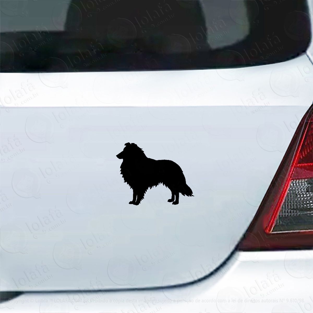 Adesivo Carro Moto Vidro Cachorro Pastor-de-shetland Lassie Mod:4954
