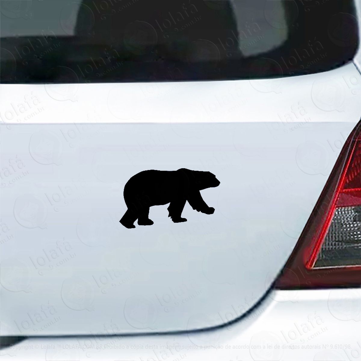 Adesivo Carro Moto Vidro Urso Polar Urso Polo Norte Mod:4956