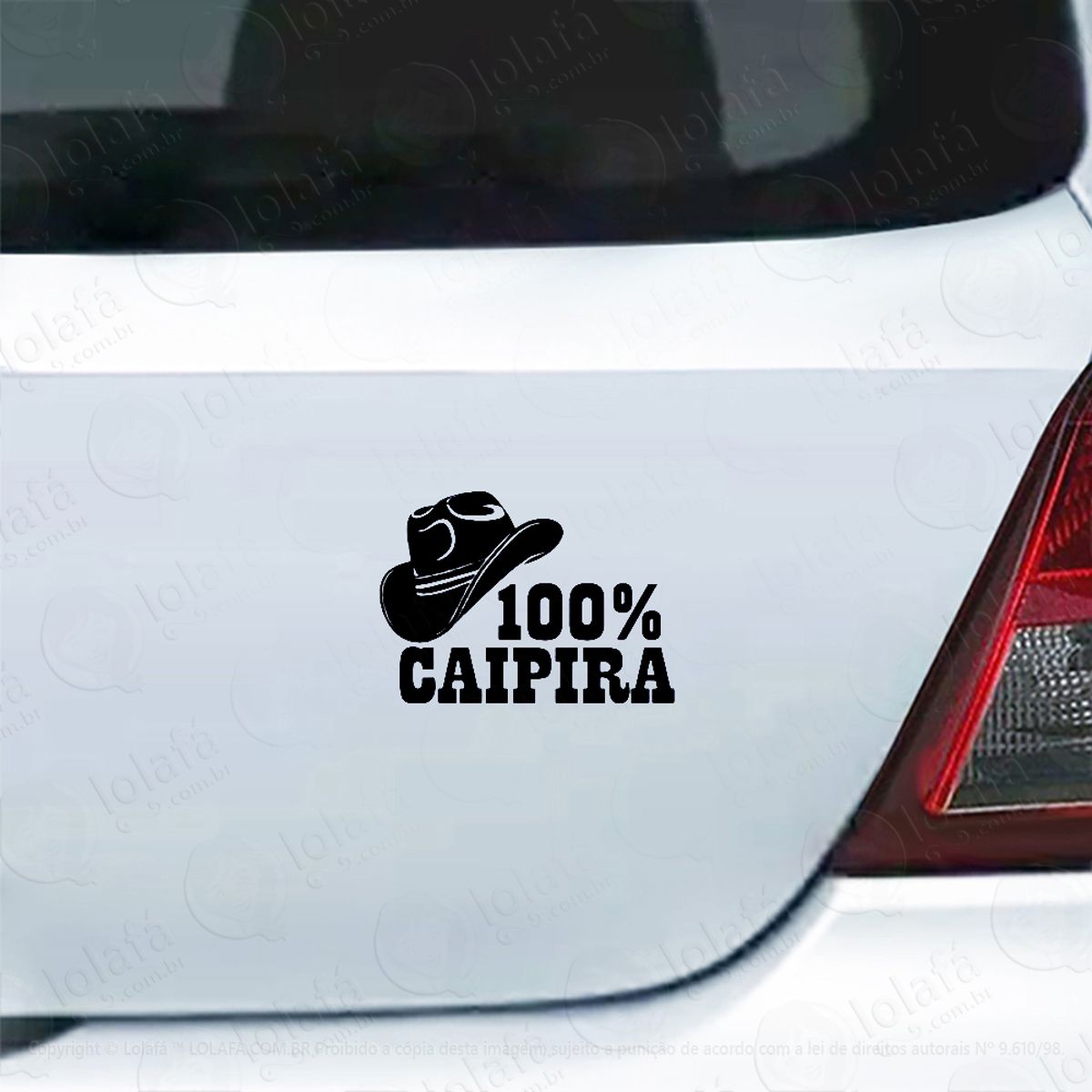 Adesivo Para Carro 100% Caipira Mod:4963