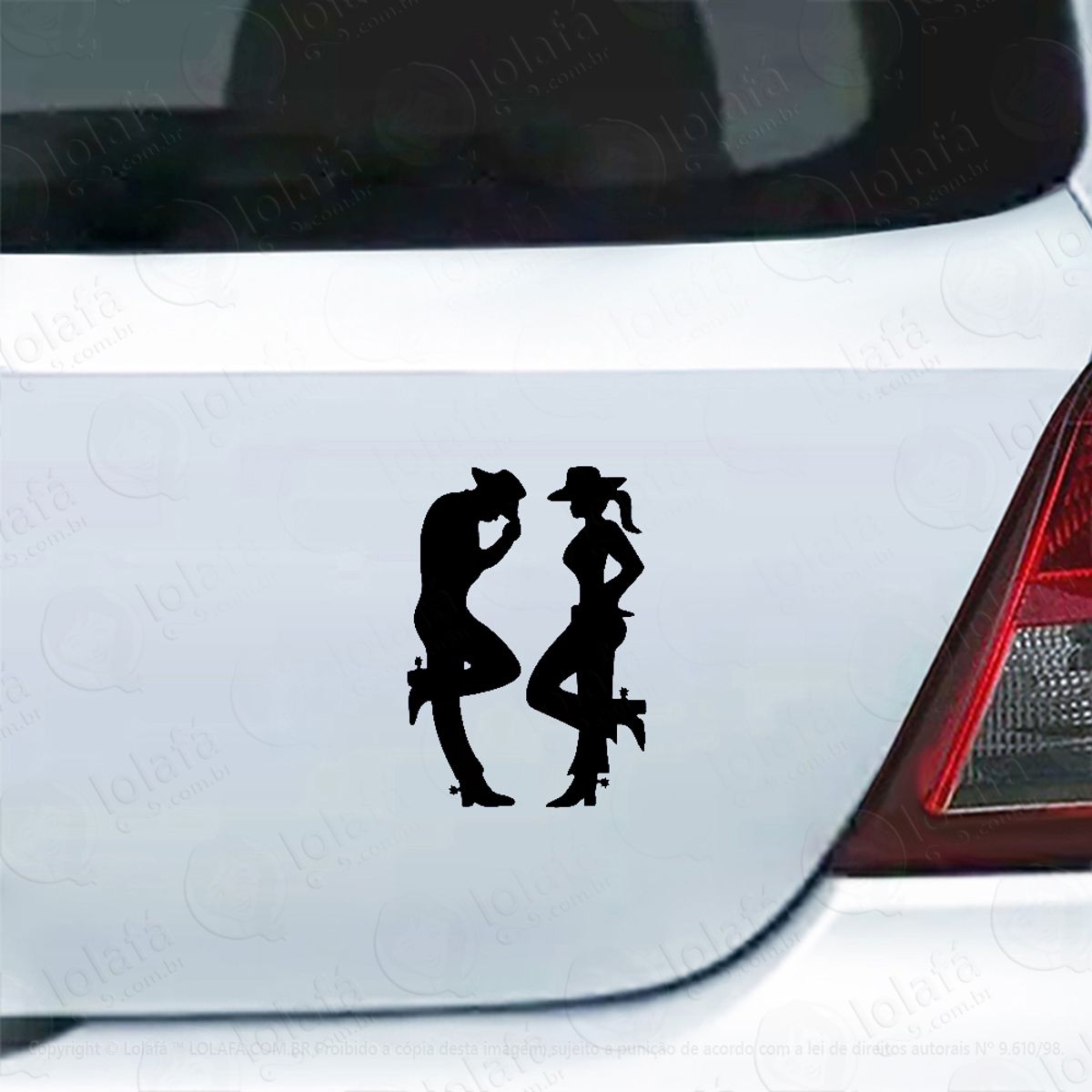 Adesivo Para Carro Cowboy E Cowgirl Mod:4980