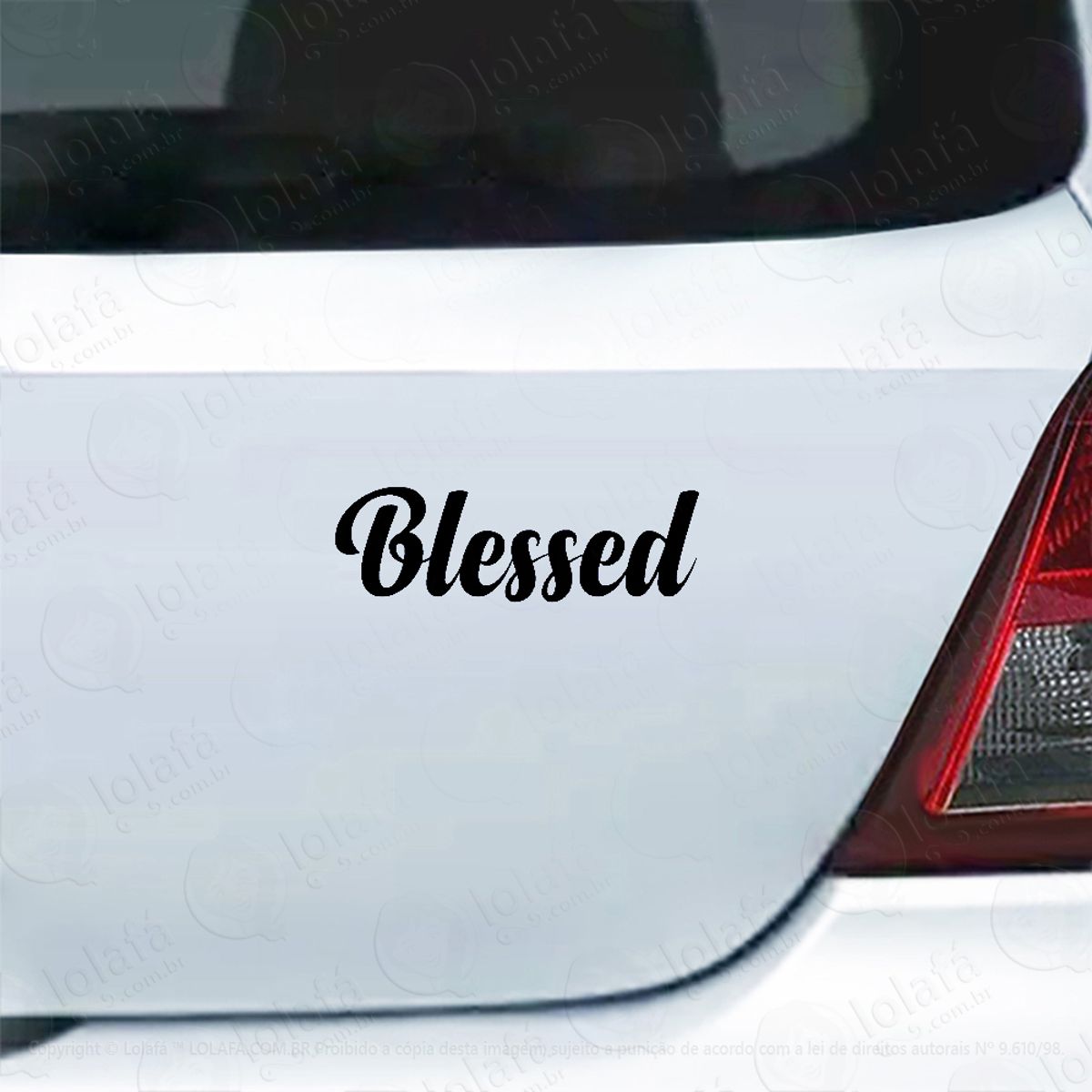 Adesivo Para Carro Blessed - Abençoado Mod:4982