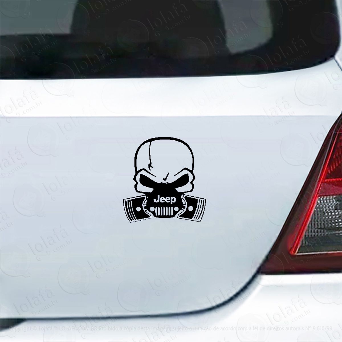 Adesivo Carro Moto Vidro Jeep Caveira Mod:5053