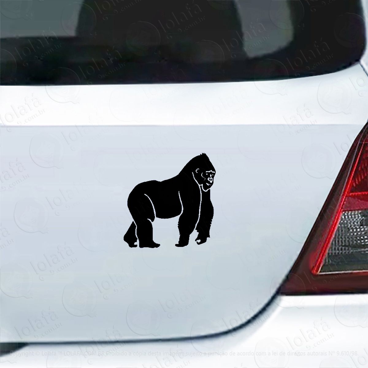 Adesivo Carro Moto Vidro Gorila Animal Decal Mod:5114