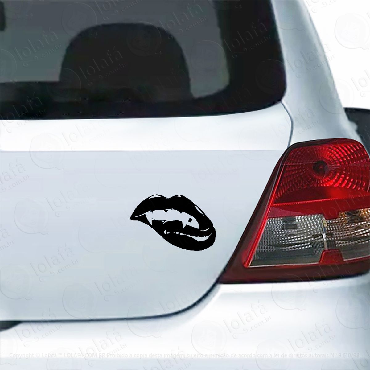 Adesivo Para Carro Boca Lábios Beijo Vampiro Sexy Mod:5121