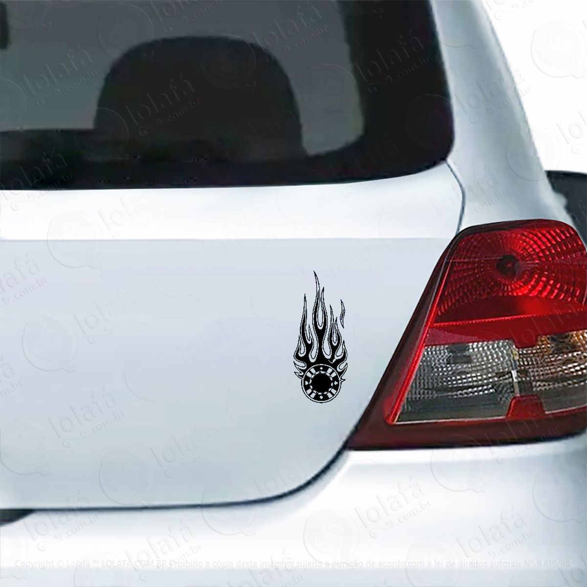 Adesivo Para Carro Ficha De Poker Em Chamas Mod:5126