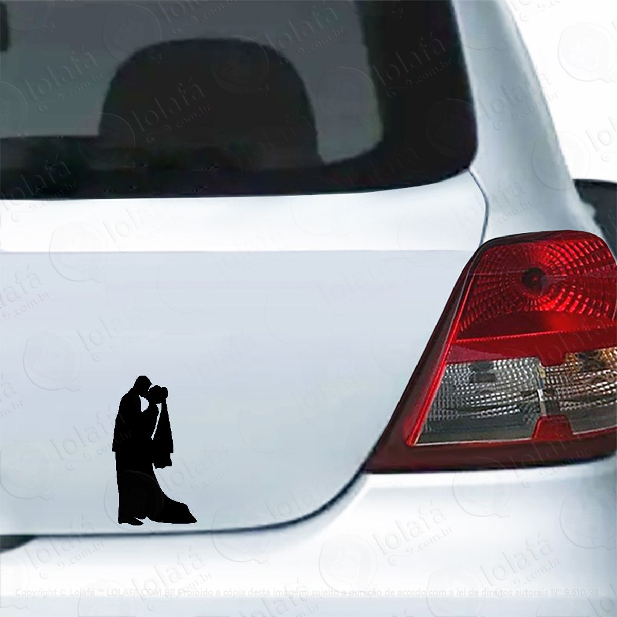 Adesivo Para Carro Casal De Noivos Casamento Mod:5196