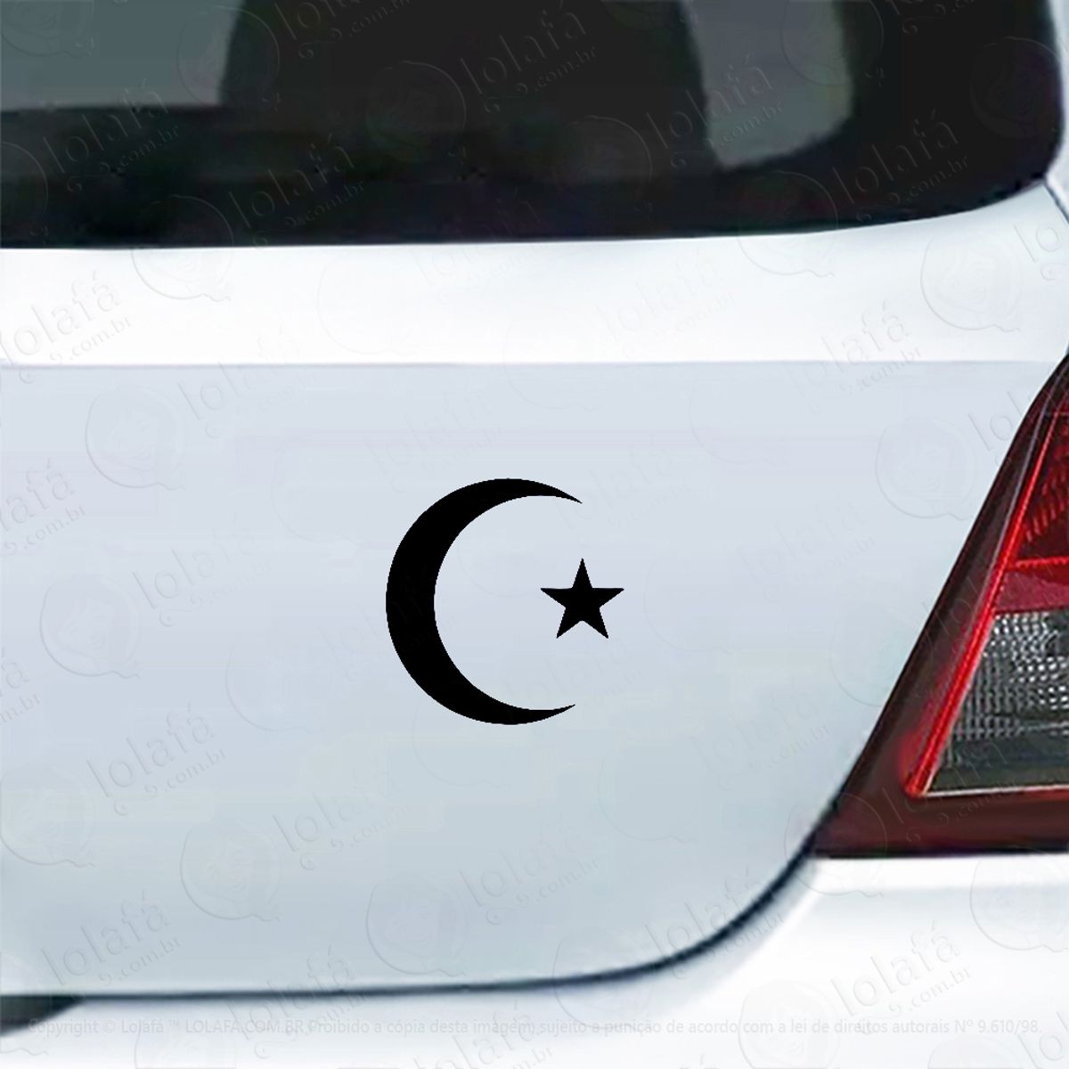 Adesivo Para Carro Islamismo Estrela Crescente Mod:5205