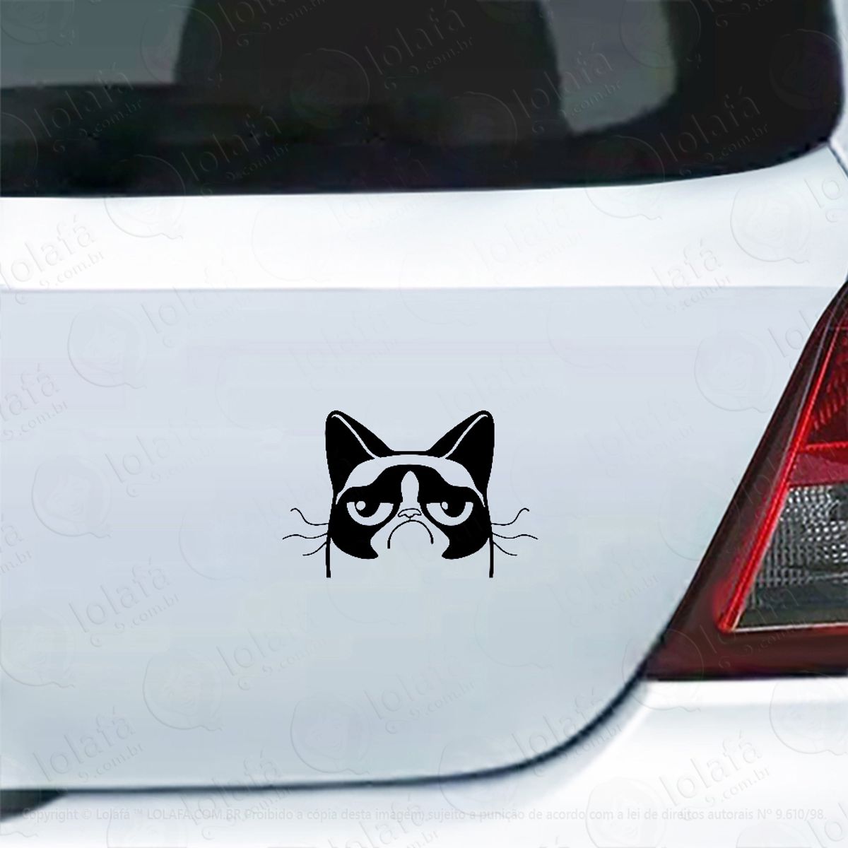 Adesivo Para Carro Gato Mal Humorado - Grumpy Cat Mod:5208