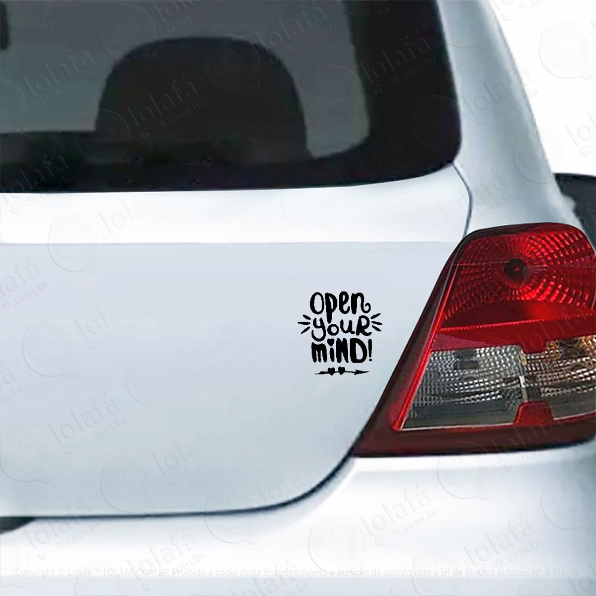 Adesivo Para Carro Frase Abra Sua Mente! Mod:5216