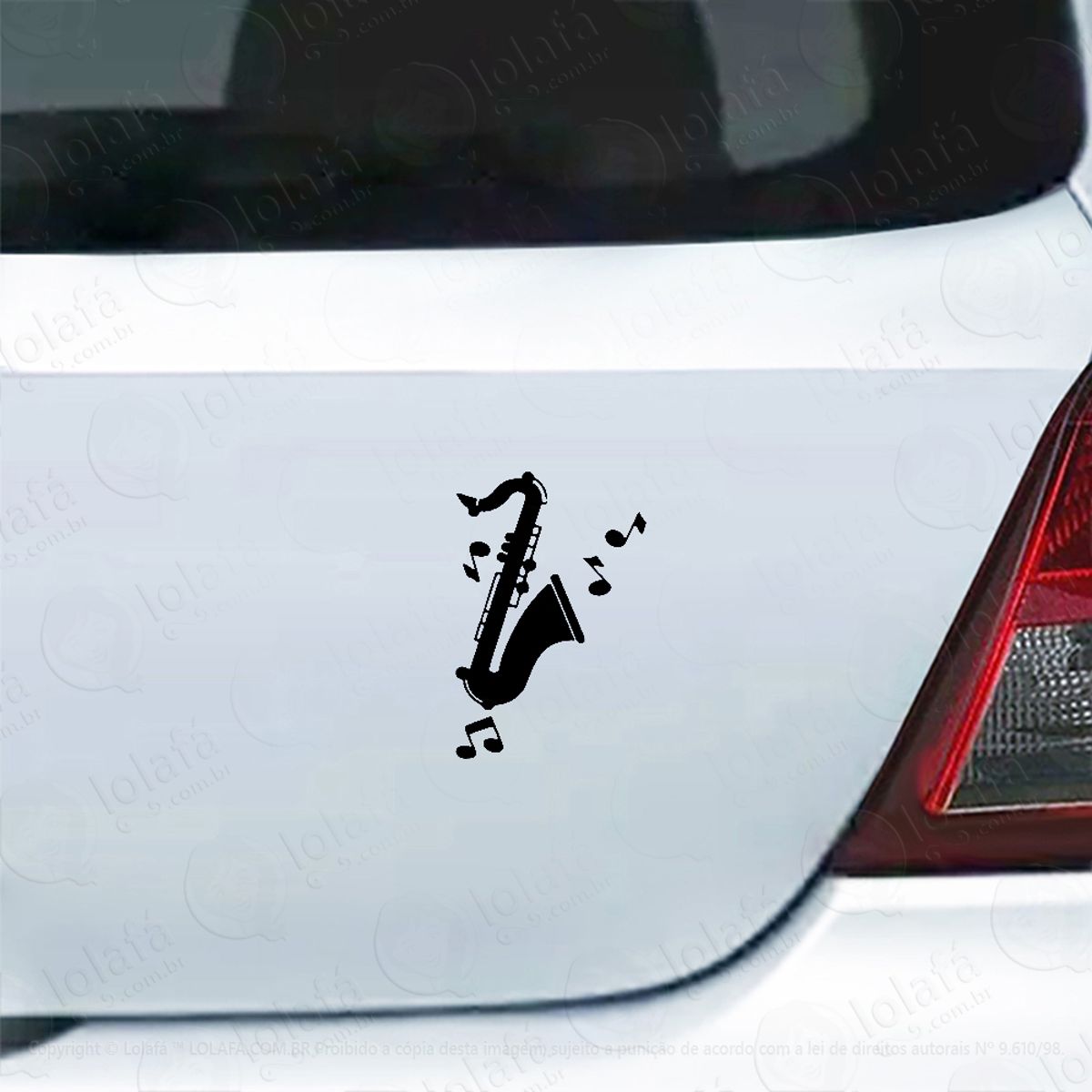Adesivo Carro Moto Vidro Saxofone Instrumento Musical Mod:5268
