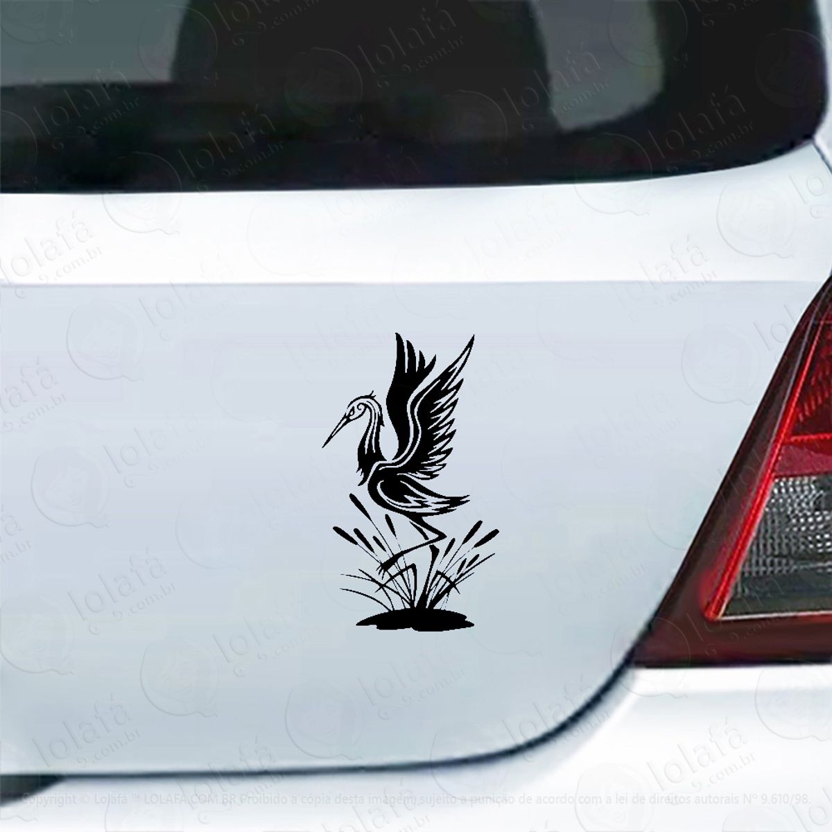 Adesivo De Carro Garça Pelicano Ave Na Natureza Mod:5359